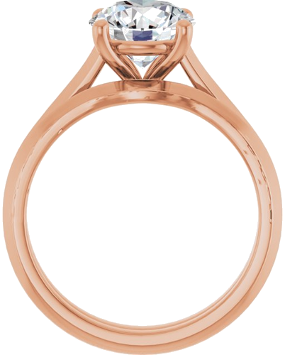 14K Rose 8 mm Round Solitaire Engagement Ring Mounting (7)