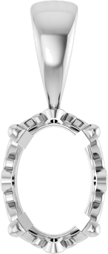 14K White 6x4 mm Oval Pendant Mounting (1)