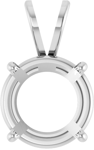 Pakabukas „Round 4-Prong Basket“ 14k white gold Round 12mm (1)