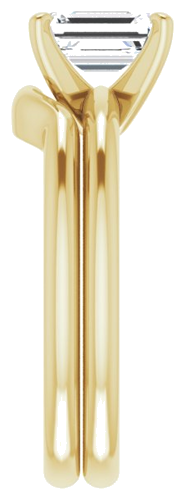 Sužadėtuvių Žiedas „Solitaire“ 585 Geltonojo Aukso Emerald 7mm x 5mm (9)