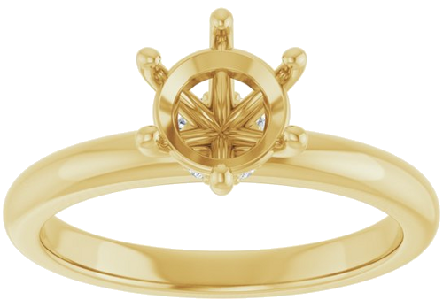 Sužadėtuvių Žiedas „Accented“ 14k yellow gold Round 6.5mm (3)