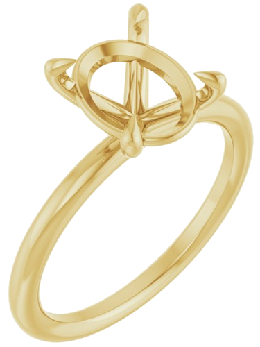 Sužadėtuvių Žiedas „Claw-Prong Solitaire“ 14k yellow gold Oval 10mm x 8mm (1)