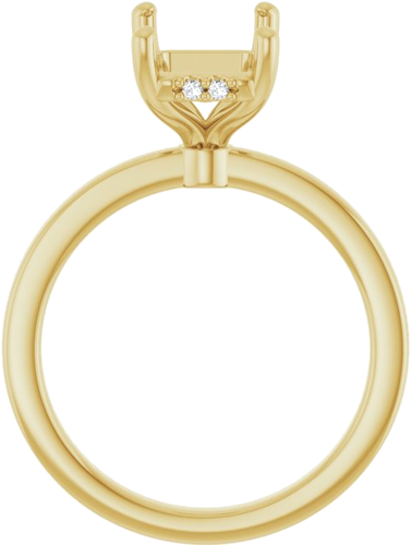 Sužadėtuvių Žiedas „Hidden Halo-Style“ 14k yellow gold Emerald 10mm x 7mm (2)