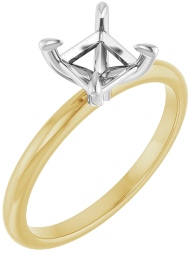 14K Yellow White 5.5 x 5.5 mm Square Engagement Ring Mounting (1)