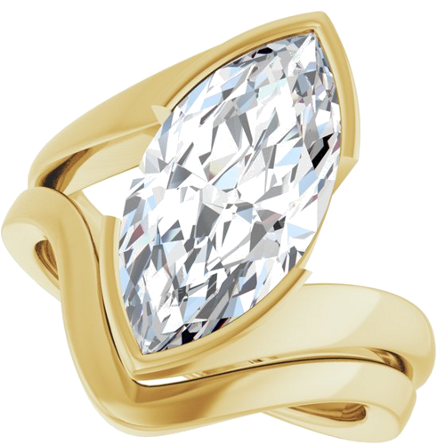 Sužadėtuvių Žiedas „Half-Bezel Solitaire“ 14k yellow gold Marquise 16mm x 8mm (10)