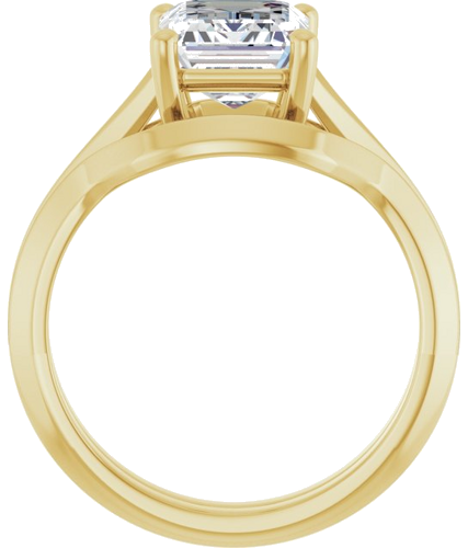 Sužadėtuvių Žiedas „Solitaire Split Shank“ 14k yellow gold Emerald 9mm x 7mm (7)