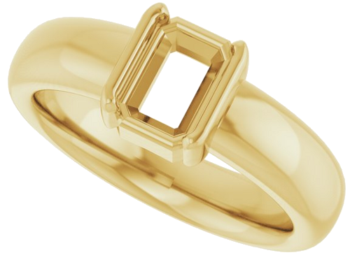 Sužadėtuvių Žiedas „Half-Bezel Solitaire“ 14k yellow gold Emerald 7mm x 5mm (5)