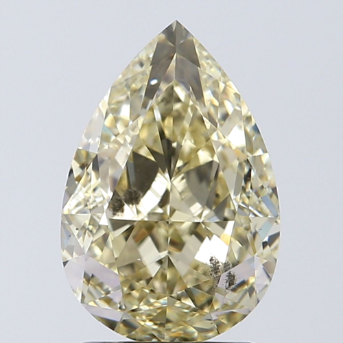 2.12 carat Fancy Light Yellow-SI2 Natūralus Pear Deimantas (1)