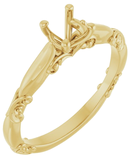 Sužadėtuvių Žiedas „Solitaire Sculptural“ 14k yellow gold Round 5.2mm (1)