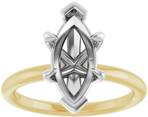 Sužadėtuvių Žiedas „Claw-Prong Solitaire“ 14k yellow/white gold Marquise 13mm x 6.5mm (3)