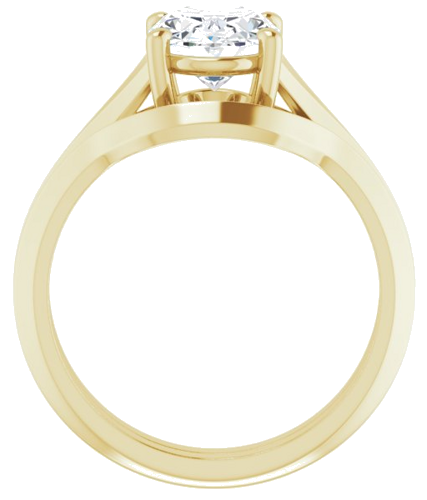 Sužadėtuvių Žiedas „Solitaire Split Shank“ 10k yellow gold Oval 9mm x 7mm (7)