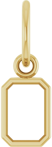 Pakabukas „Bezel-Set Solitaire Charm“ 10k yellow gold Emerald 6mm x 4mm (1)