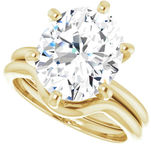 Sužadėtuvių Žiedas „Solitaire“ 10k yellow gold Oval 12mm x 10mm (10)