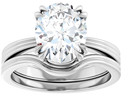 Sužadėtuvių Žiedas „Solitaire“ 585 Baltojo Aukso Oval 10mm x 8mm (8)