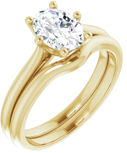 Sužadėtuvių Žiedas „Solitaire“ 14k yellow gold Oval 8mm x 6mm (6)