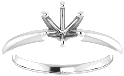 14K White  5.8 mm Round Solitaire Engagement Ring Mounting (3)
