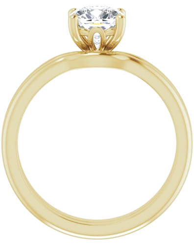 14K Yellow 6 mm Cushion Solitaire Engagement Ring Mounting (7)