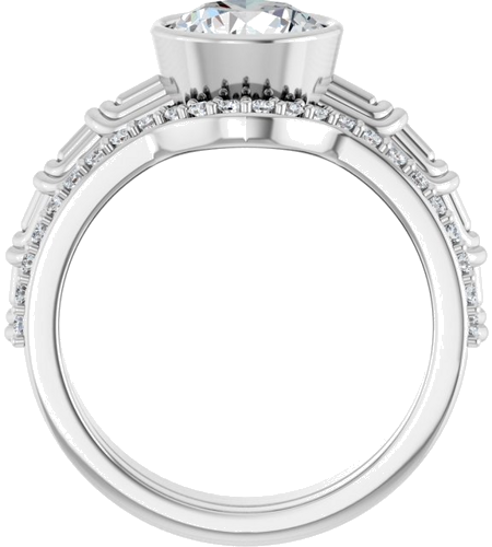 14K White 8 mm Round Solitaire Engagement Ring Mounting (7)