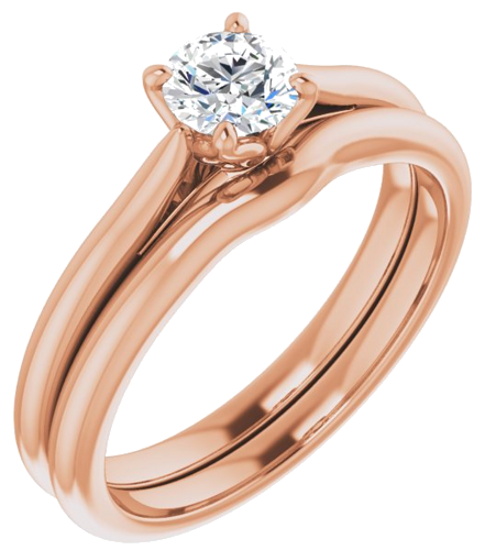 14K Rose  4.8 mm Round Solitaire Engagement Ring Mounting (6)