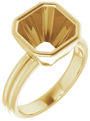 18K Yellow 9 mm Asscher Engagement Ring Mounting (1)