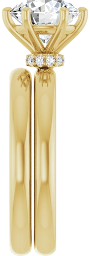 Sužadėtuvių Žiedas „Accented“ 14k yellow gold Round 8mm (9)