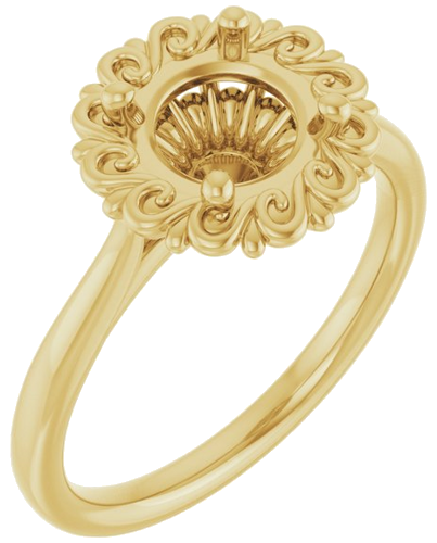 Sužadėtuvių Žiedas „Solitaire“ 10k yellow gold Round 7mm (1)