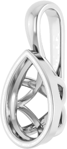 Pakabukas „Solitaire“ 585 Baltojo Aukso Pear Shape 10mm x 7mm (2)