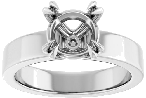Sužadėtuvių Žiedas „Double Claw-Prong Solitaire“ 925 Sidabro Round 8.2mm (3)