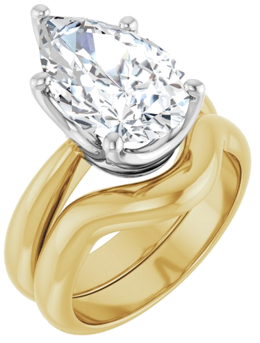 Sužadėtuvių Žiedas „Solitaire Crown-Inspired“ 14k yellow/white gold Pear 14mm x 9mm (6)