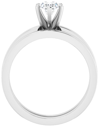 10K White 7x5 mm Oval Solitaire Engagement Ring Mounting (7)