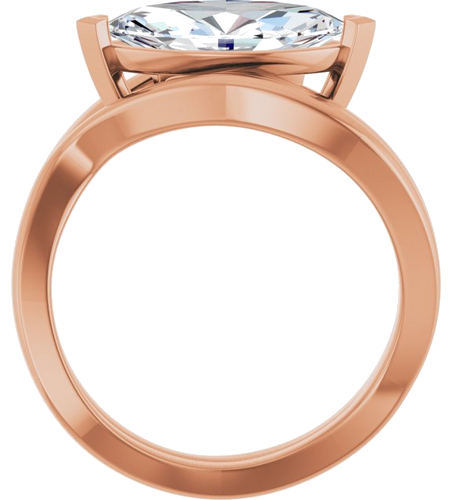 Sužadėtuvių Žiedas „Solitaire Bypass“ 14k rose gold Marquise 12.5mm x 6.5mm (7)