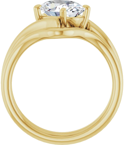 Sužadėtuvių Žiedas „Solitaire Bypass“ 10k yellow gold Oval 9mm x 7mm (7)