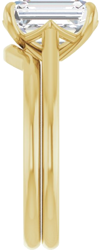 Sužadėtuvių Žiedas „Solitaire“ 585 Geltonojo Aukso Emerald 9mm x 7mm (9)