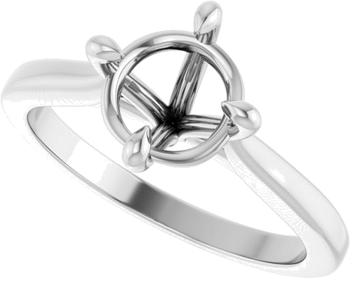 Sužadėtuvių Žiedas „Solitaire“ 14k white gold Round 7.4mm (5)