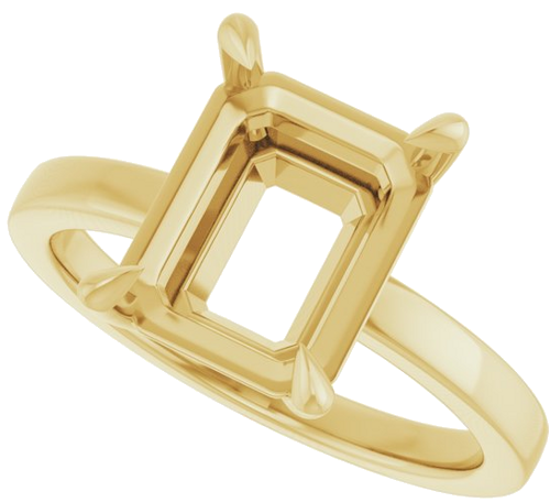 Sužadėtuvių Žiedas „Claw-Prong Solitaire“ 14k yellow gold Emerald 10mm x 8mm (5)