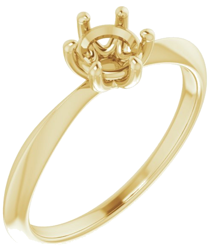 Sužadėtuvių Žiedas „Solitaire“ 14k yellow gold Round 5.2mm (1)