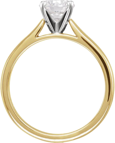 Sužadėtuvių Žiedas „Solitaire“ 585 Baltojo Ir Geltonojo Aukso Round 5.8mm (4)