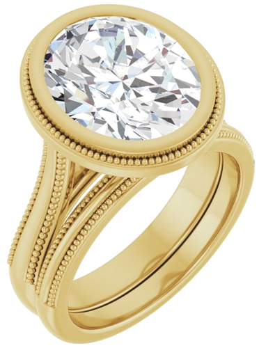 Sužadėtuvių Žiedas „Bezel-Set Solitaire“ 14k yellow gold Oval 12mm x 10mm (6)
