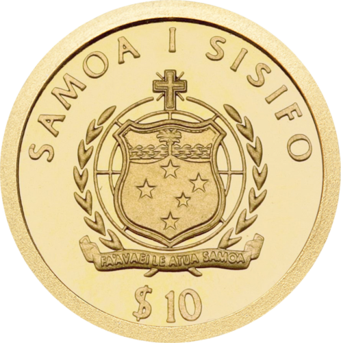 1/25 oz Christian Andersen 2008 Samoa 10 Talų auksinė moneta (2)