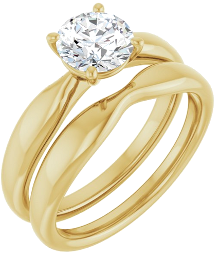 14K Yellow  6.5 mm Round Solitaire Engagement Ring Mounting (6)