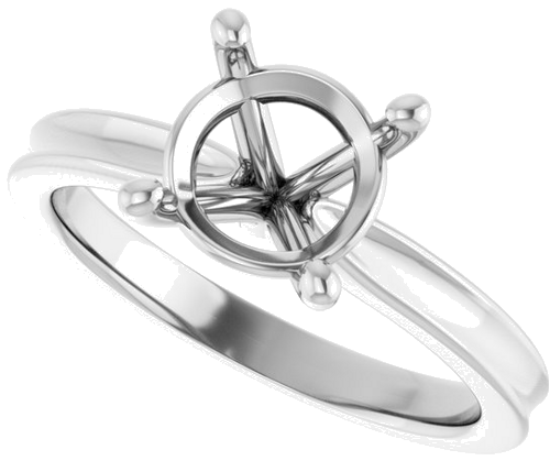 Sužadėtuvių Žiedas 14k white gold Round 8mm (5)