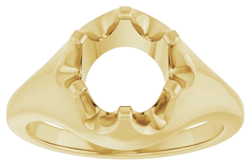 Sužadėtuvių Žiedas „Solitaire Belcher“ 14k yellow gold Round 7.4mm (3)