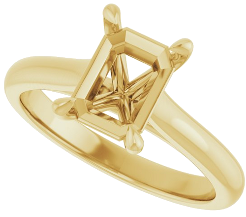 Sužadėtuvių Žiedas „Claw-Prong“ 14k yellow gold Emerald 8mm x 6mm (5)