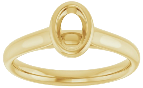 Sužadėtuvių Žiedas „Bezel-Set Solitaire“ 585 Geltonojo Aukso Oval 6mm x 4mm (3)