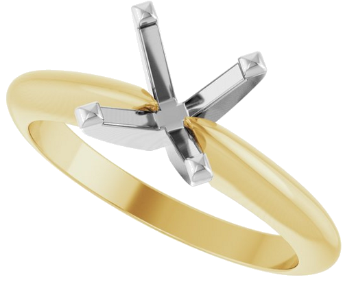 Sužadėtuvių Žiedas „Solitaire“ 14k yellow/white gold Square 5.5mm (5)