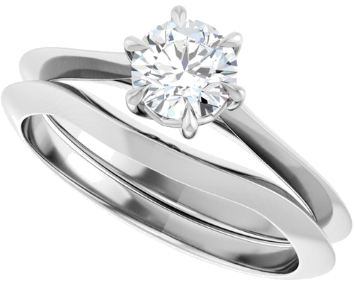 Sužadėtuvių Žiedas „Claw-Prong Solitaire“ 14k white gold Round 5.2mm (10)