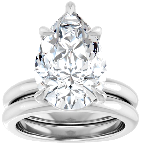 Sužadėtuvių Žiedas „Claw-Prong Euro Shank“ 14k white gold Pear 15mm x 10mm (8)
