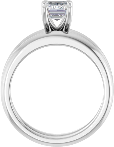 14K White 7x5 mm Emerald Solitaire Engagement Ring Mounting (7)