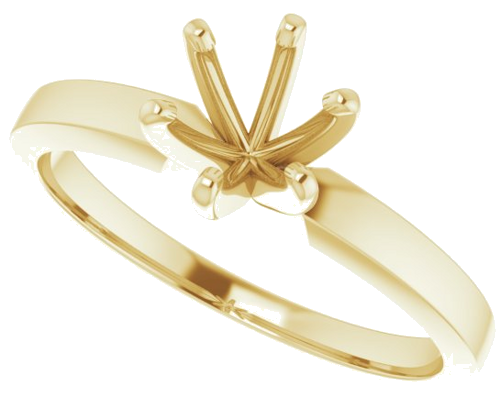 14K Yellow 5.7-6.0 mm Round 6-Prong Solitaire Engagement Ring Mounting (5)