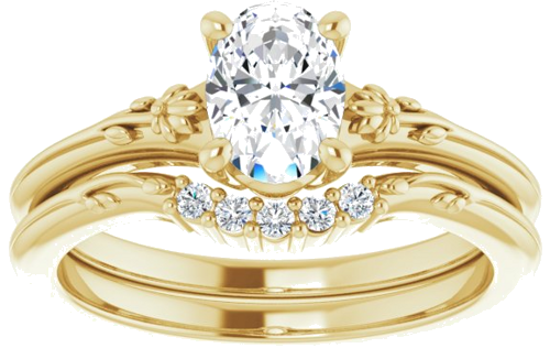 14K Yellow 7x5 mm Oval Solitaire Engagement Ring Mounting (8)